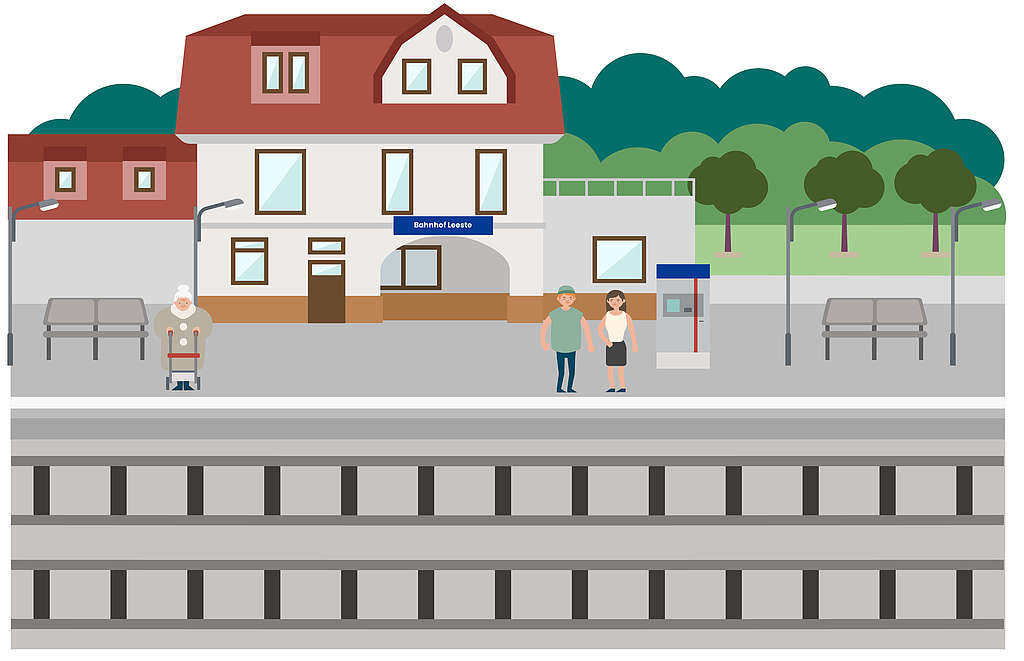 Eine Illustration zeigt einen zukünftigen Bahnhof der Linie 8.